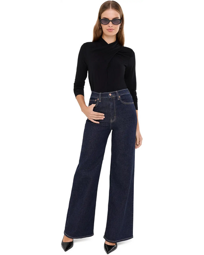 Long Sleeve Wrap Neck Knit Top