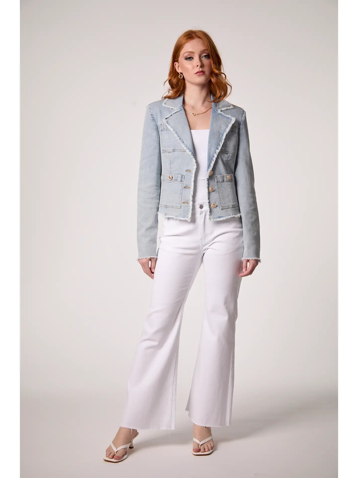 Logan Frayed Blazer- Panama