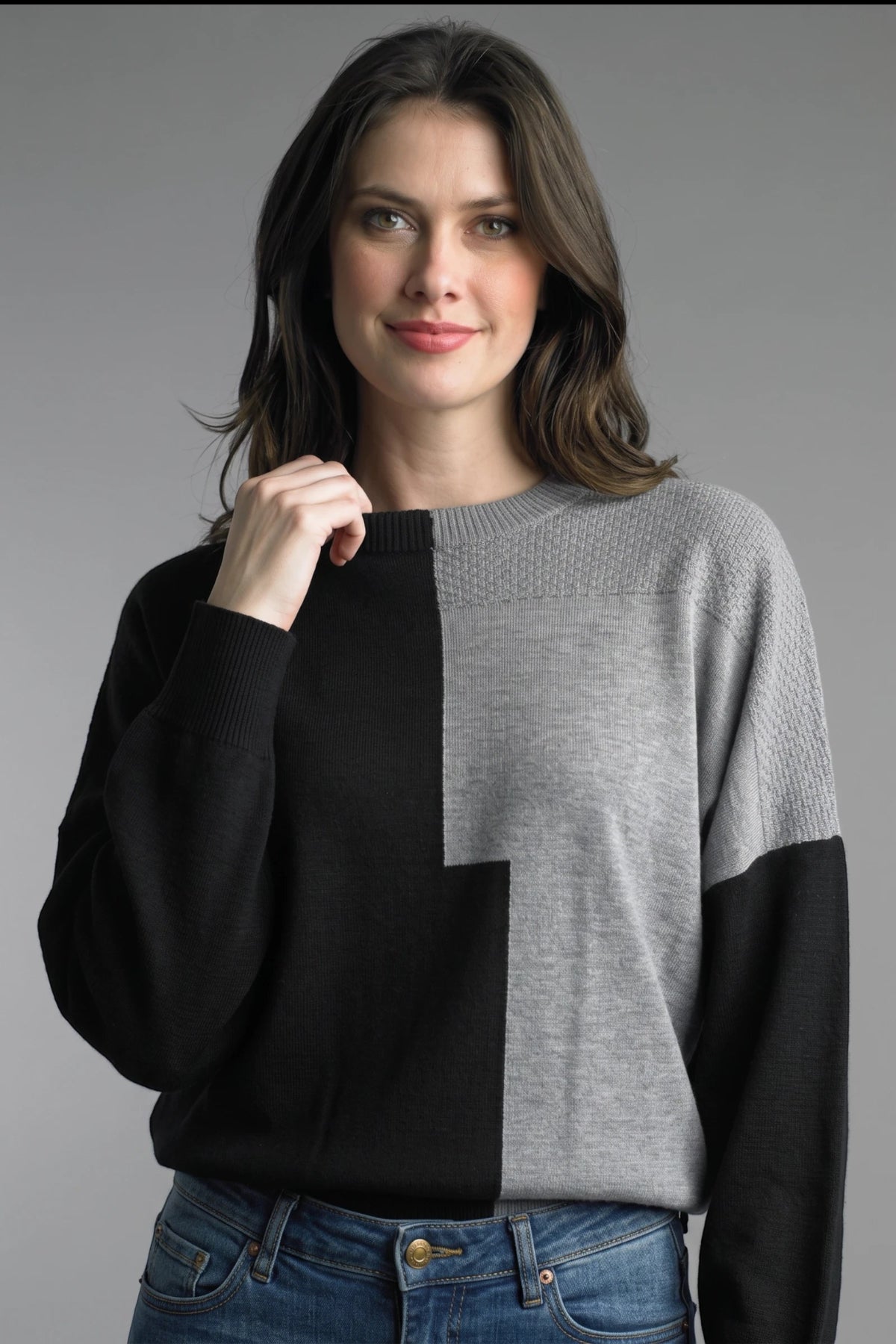 Two-Tone Colorblock Sweater