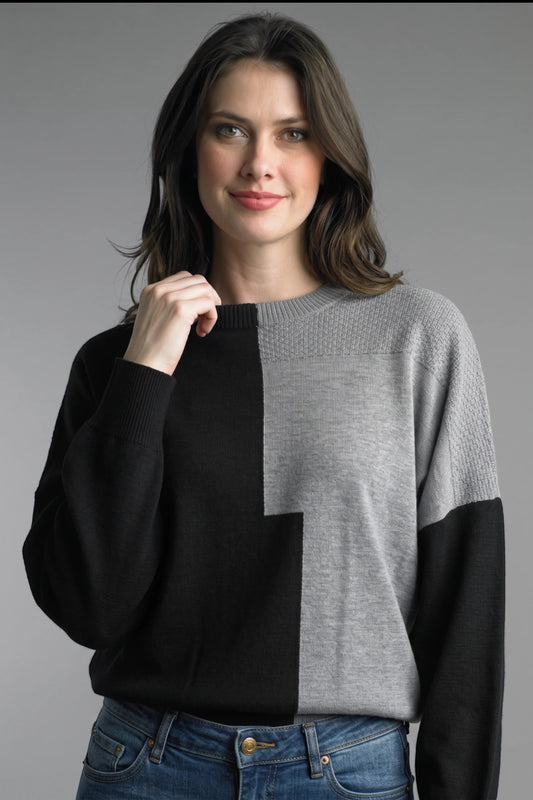 Two-Tone Colorblock Sweater