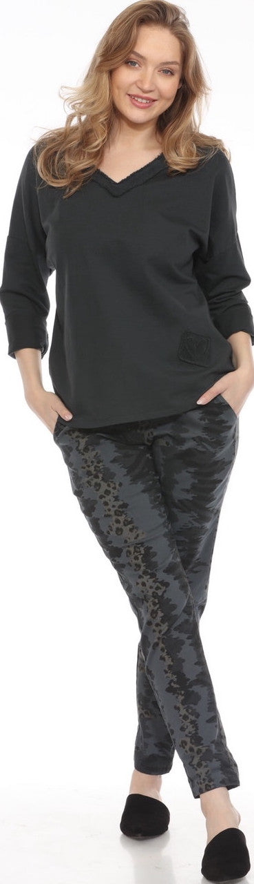 V-Neck Charcoal Top