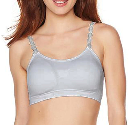 Slate Gray Flowers Strap-its Bra