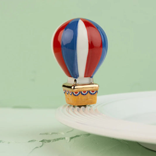 nora fleming mini red, white, and balloon