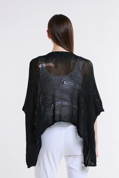 Jean Elbow Slv Open Bar Knit Top
