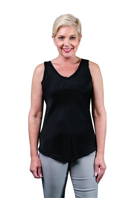 Saphire Viscose Black Sheen Tank