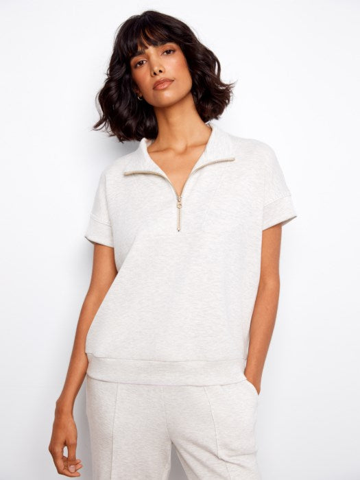 Short Sleeve Half-Zip Top