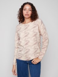 Reversible Printed Crew Neck Sweater Vent dAvoines, Oat wind