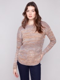 Harvest Hues Sweater with Removable Scarf