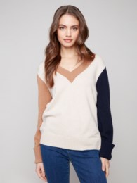 Colorblock V-Neck Sweater