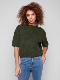 Balloon Elbow Sleeve Knit Sweater