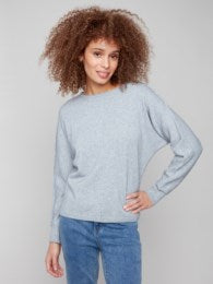 Sweater With Metallic Sleeve Detail