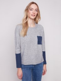 Crew Neck Sweater With Contrast Details