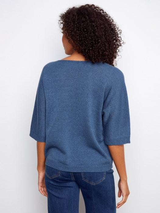 Heart Jacquard Dolman Sweater