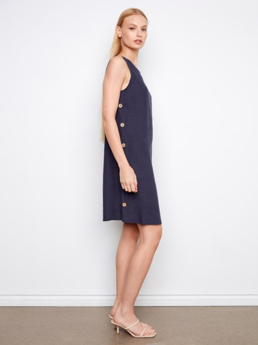 Sleeveless Linen Blend Dress