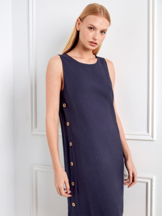 Sleeveless Linen Blend Dress