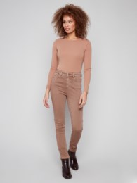 Cuffed Hem Twill Jeans