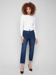 Knit Denim Jogger Pants