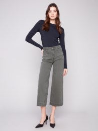 Patch Pocket Flare Twill Pants