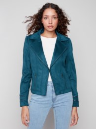 Vintage Faux Leather Jacket With Zipper Details