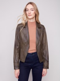 Vintage Faux Leather Jacket Spruce