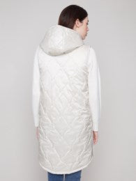 Pearlized Long Hooded Vest