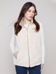 Reversible Faux Fur & Nylon Quilted Vest