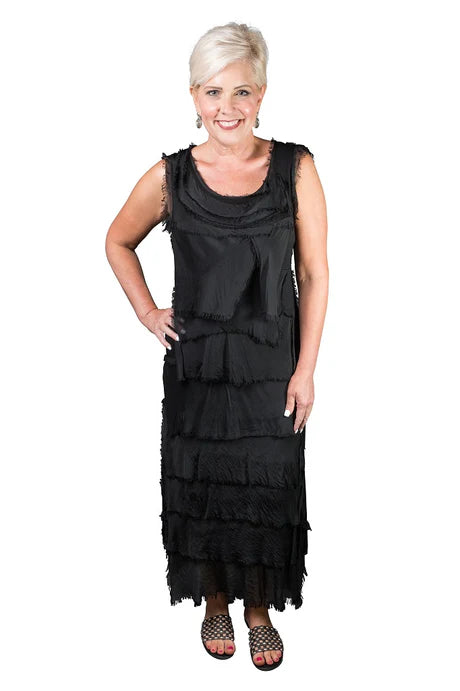 Aleena Silk Maxi Ruffle Dress