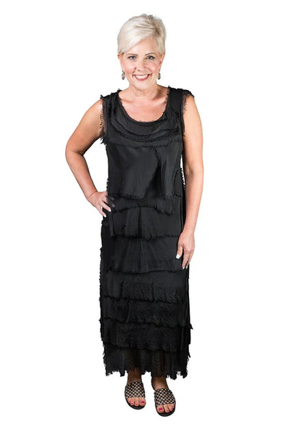 Aleena Silk Maxi Ruffle Dress