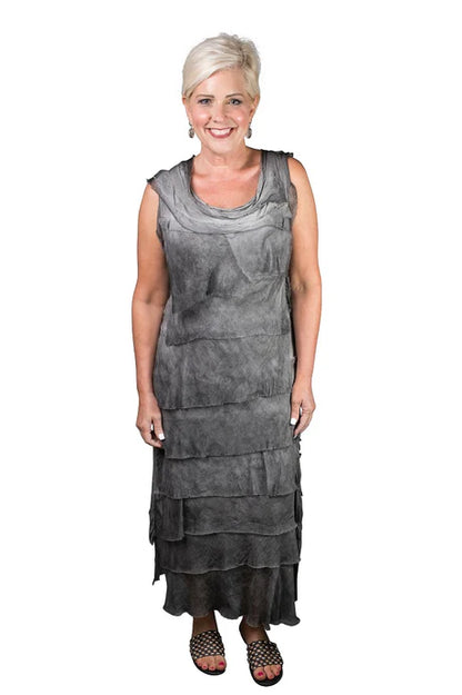 Aleena Silk Maxi Ruffle Dress