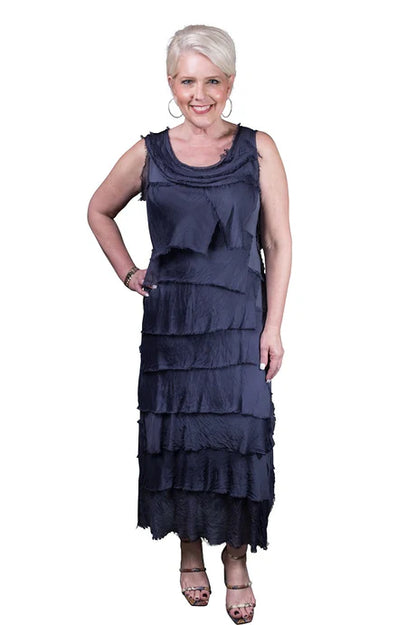 Aleena Silk Maxi Ruffle Dress