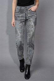 SLIM-LEG FULL-LENGTH PRINTED JEANS