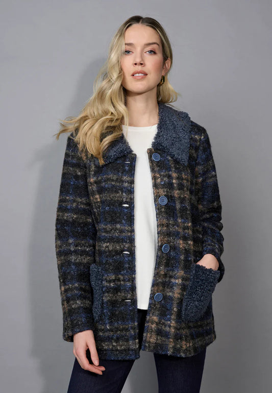 BUTTON FRONT CHECKER JACKET