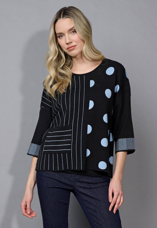 STRIPE POLKA DOT SWEATER