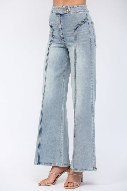 HIGH WAISTED WIDE LEG JEAN