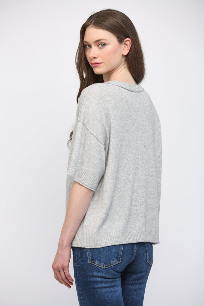Cashmere Blend Heather Grey Cardigan