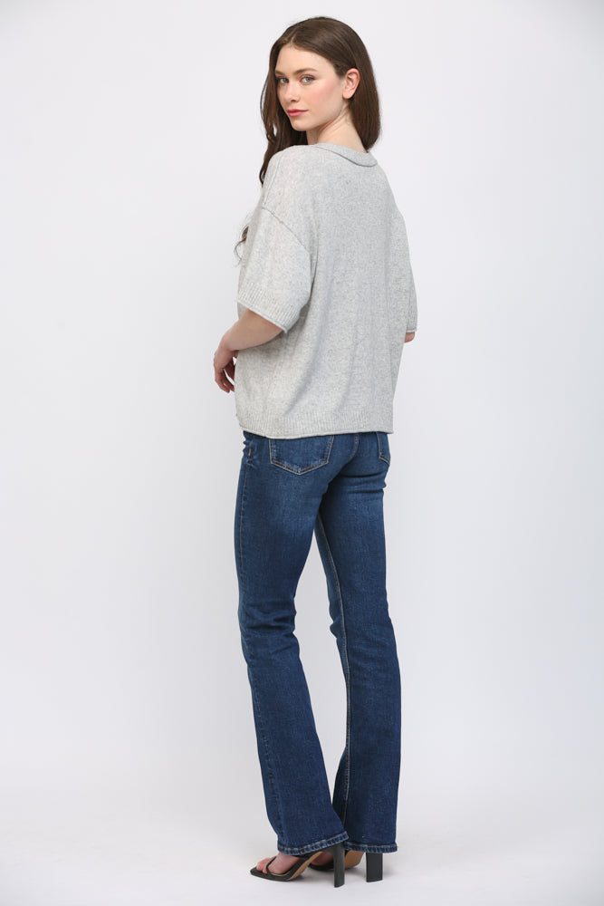 Cashmere Blend Heather Grey Cardigan