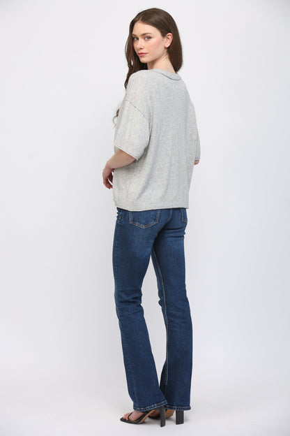 Cashmere Blend Heather Grey Cardigan