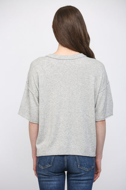 Cashmere Blend Heather Grey Cardigan