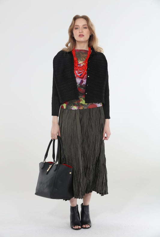 Olive Crinkle Skirt