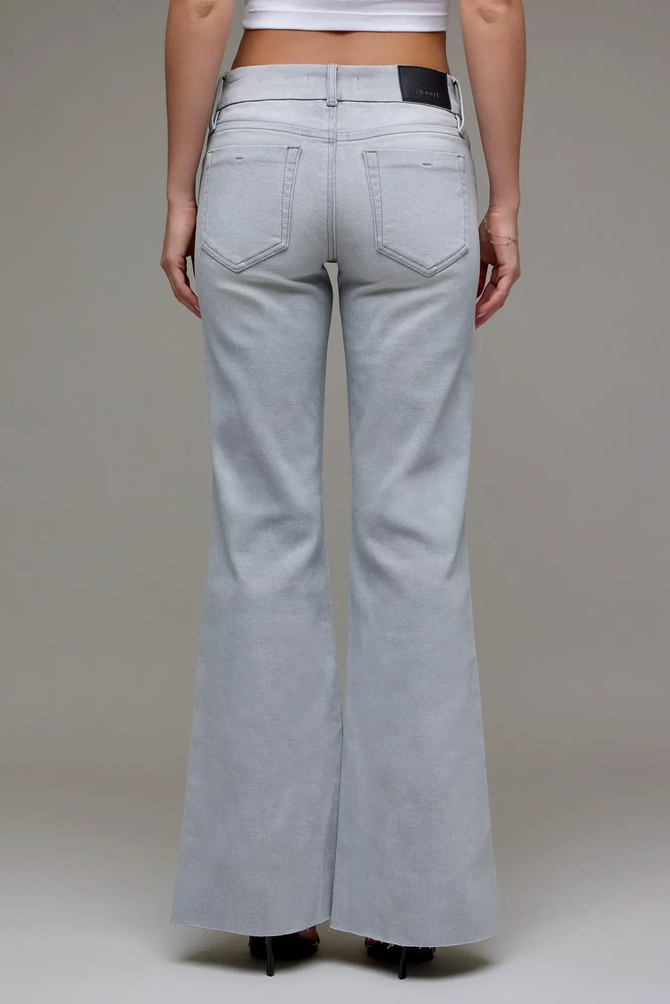 [HAPPI] Light Grey Denim Flare