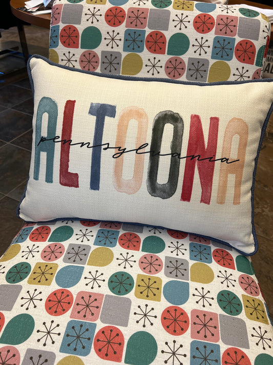 Altoona, PA Earth Tones Poster Pillow