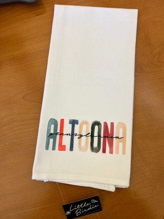 Altoona, PA Poster Bright Tea Towel