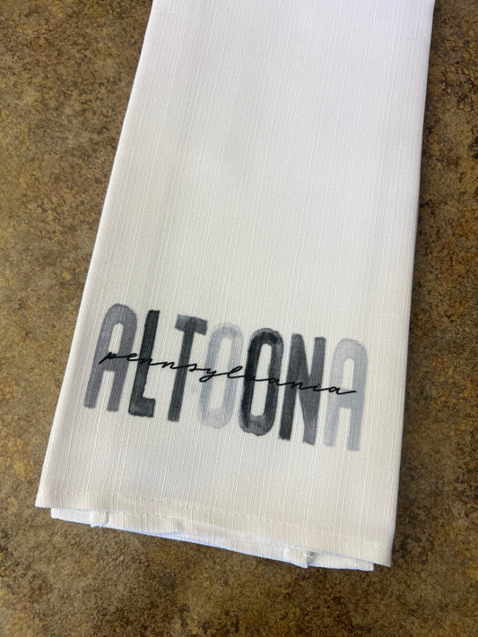Altoona, PA Poster Gray Tea Towel