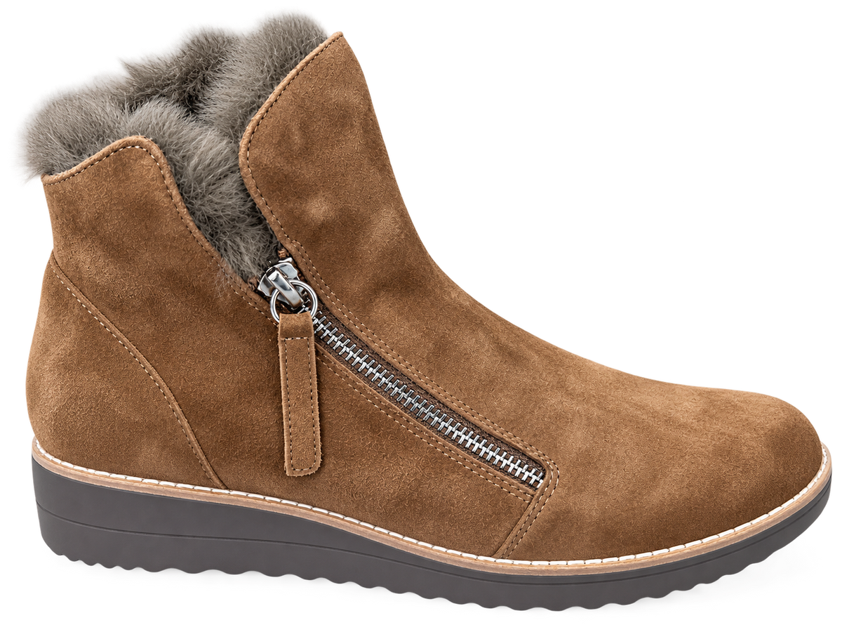 Opal Light Chocolate-Donkey Water Resistant Suede-Fur