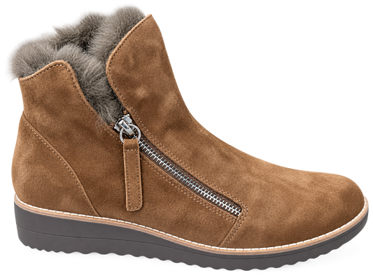 Opal Light Chocolate-Donkey Water Resistant Suede-Fur