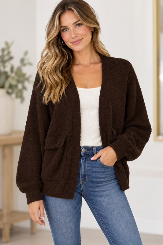 JANA- L/S CARDIGAN WITH POCKETS