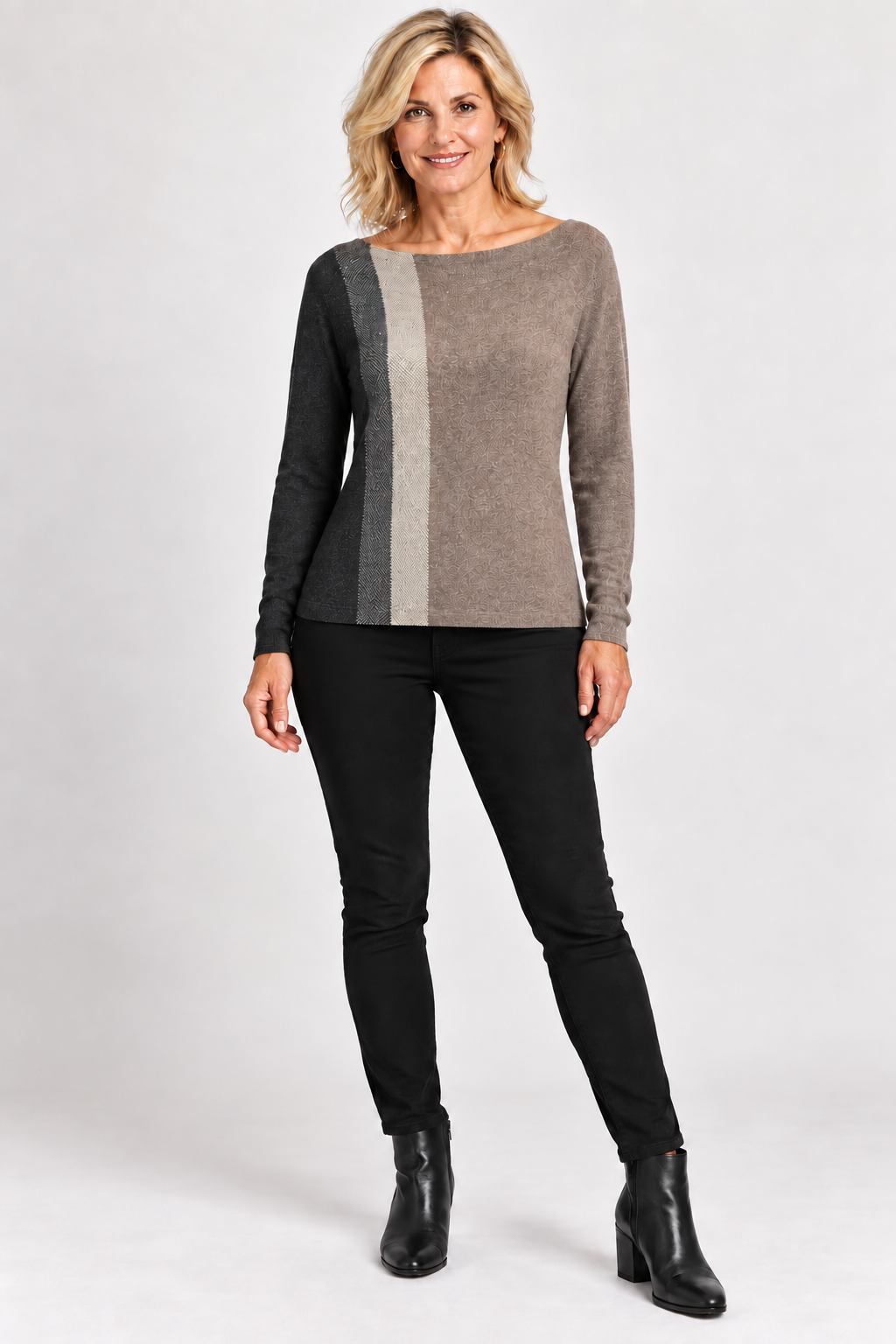 Neutral Mix Colorblock Sweater