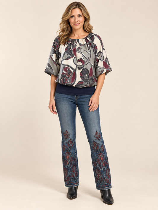 Midnight Bloom Embellished Jeans