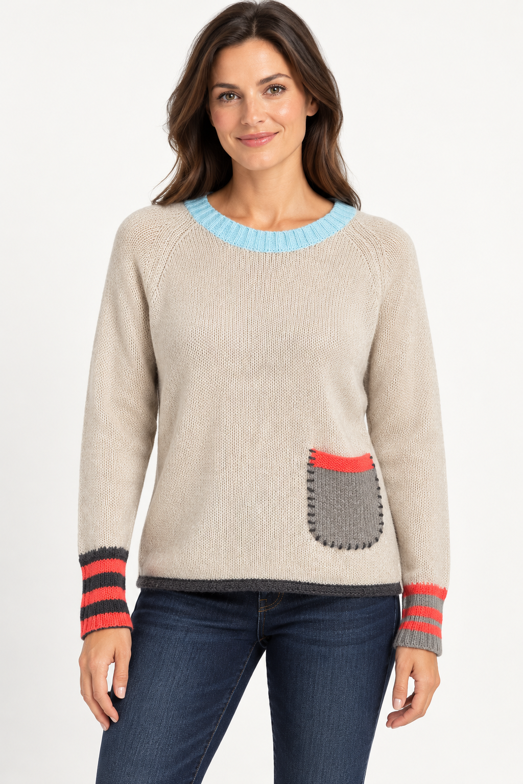 Color Pop Pocket Sweater