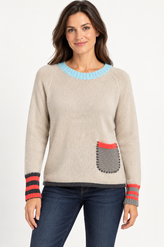 Color Pop Pocket Sweater